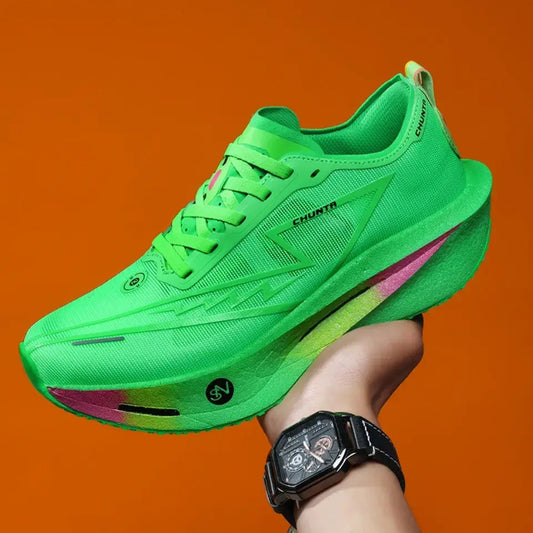 Men Sports Breathable Lightweight Athletic Sneakers in neon green with breathable mesh upper