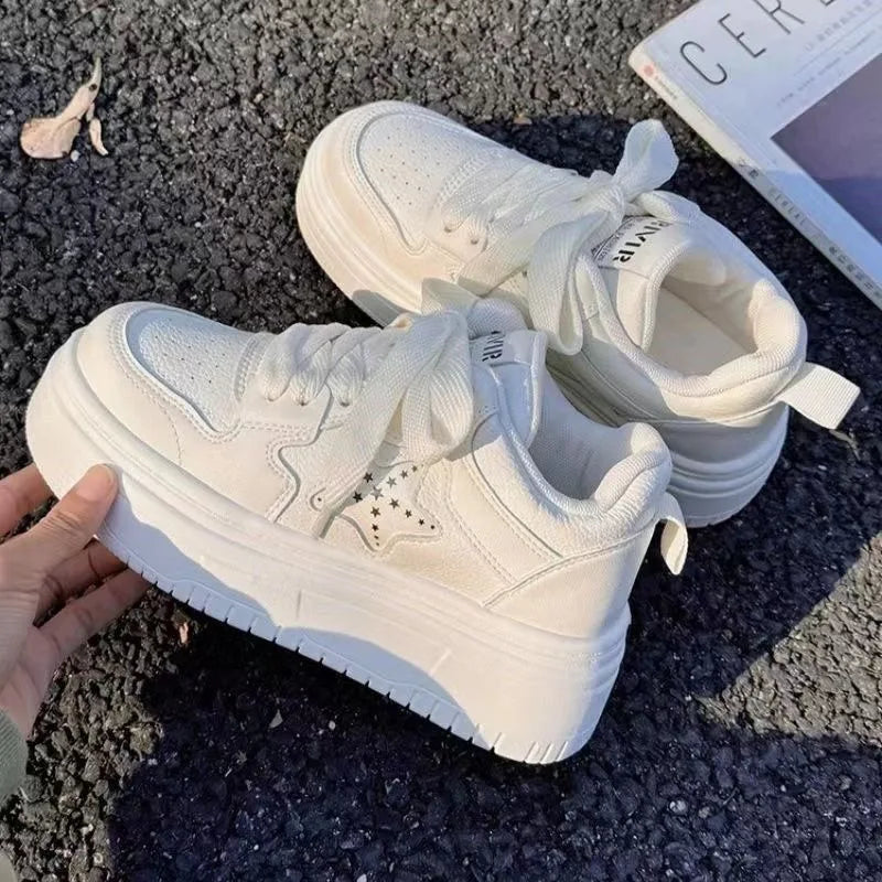 Retro Casual White Chunky Sneakers