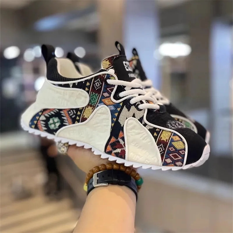 Retro Nation Style Soft Thick-Soled Casual Sneakers