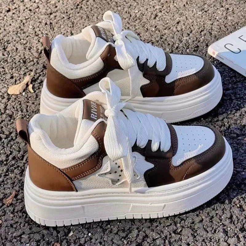 Retro Casual White Chunky Sneakers