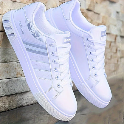 White Sneakers, Perfect for Skateboarding,