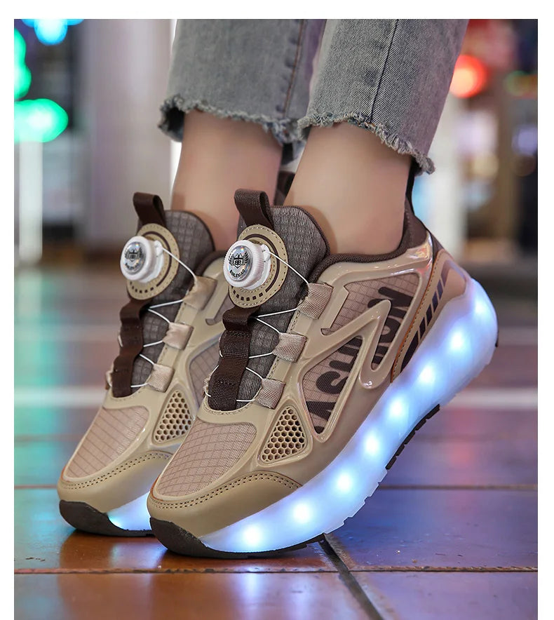 4-Wheels Removable Wheeled Rolling Shoes