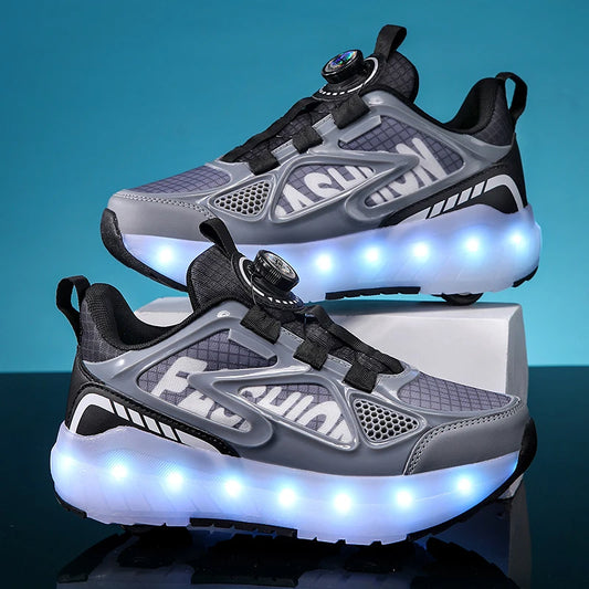 4-Wheels Removable Wheeled Rolling Shoes