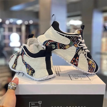 Retro Nation Style Soft Thick-Soled Casual Sneakers